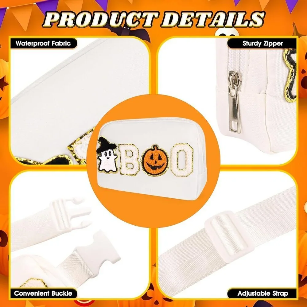 Halloween Belt Bag Set with Ghost Glasses Headband Womens Girls Costume Accessor